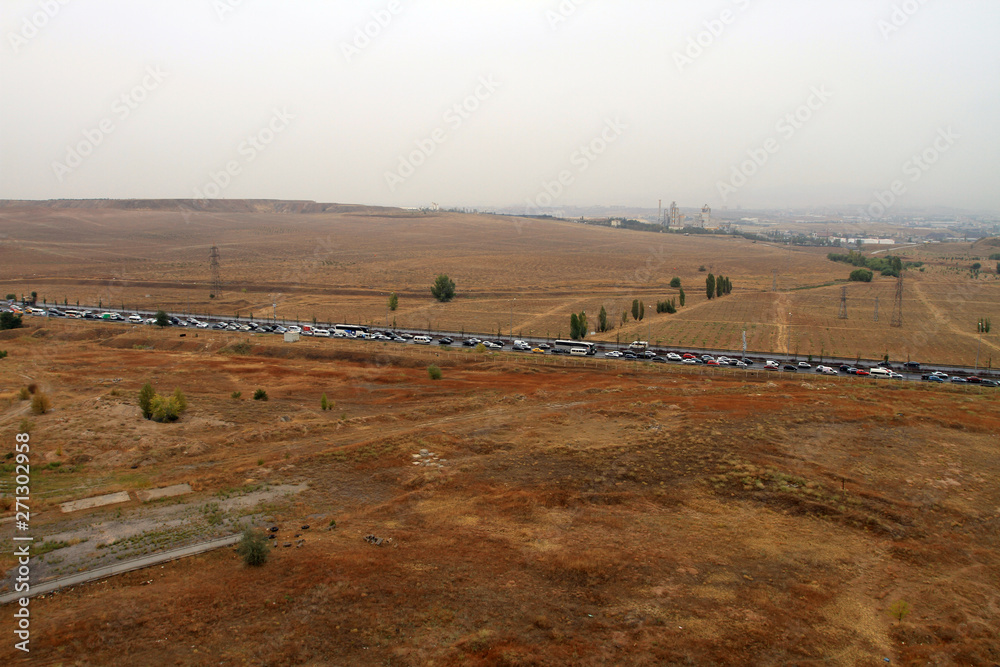 Return home in the evening hours in Turkey's capital Ankara trying to move cars in heavy traffic