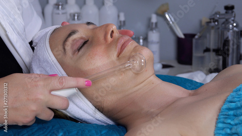 Close up high frequency facial