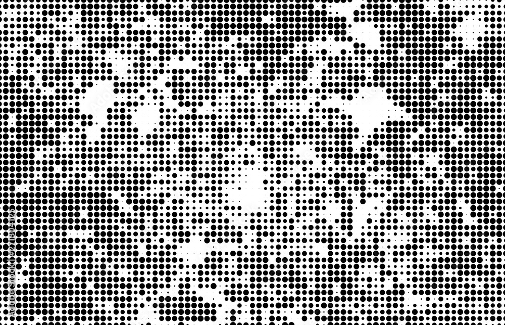 Fototapeta premium Abstract halftone wave dotted background. Monochrome texture of dots for printing
