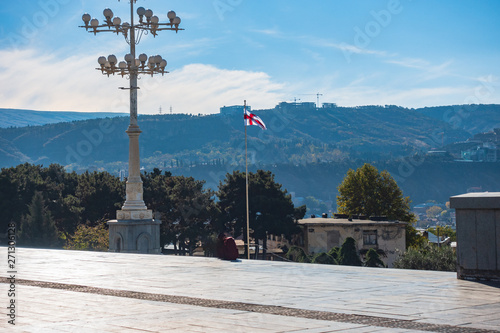 The area around the Cathedral of Tsmind Sameba (Holy Trinity) in Tbilisi. photo