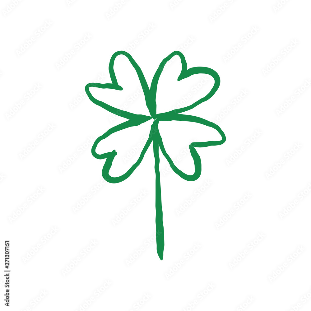 Good luck hand drawn shamrock. Lucky charm doodle. Good luck hand drawn shamrock. Lucky charm doodle.