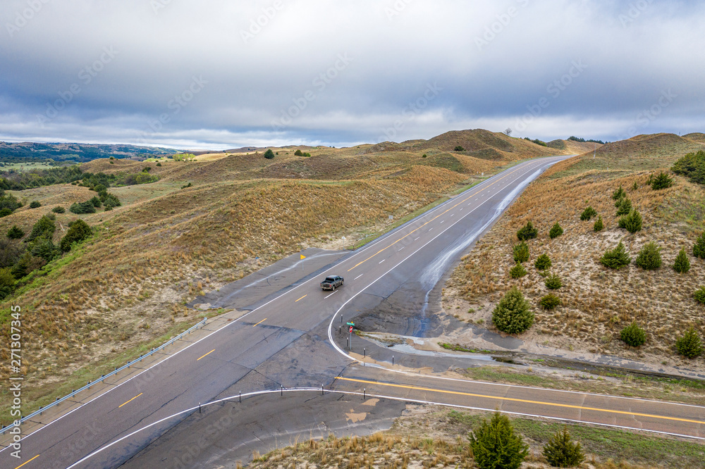 highway crossing aerial view