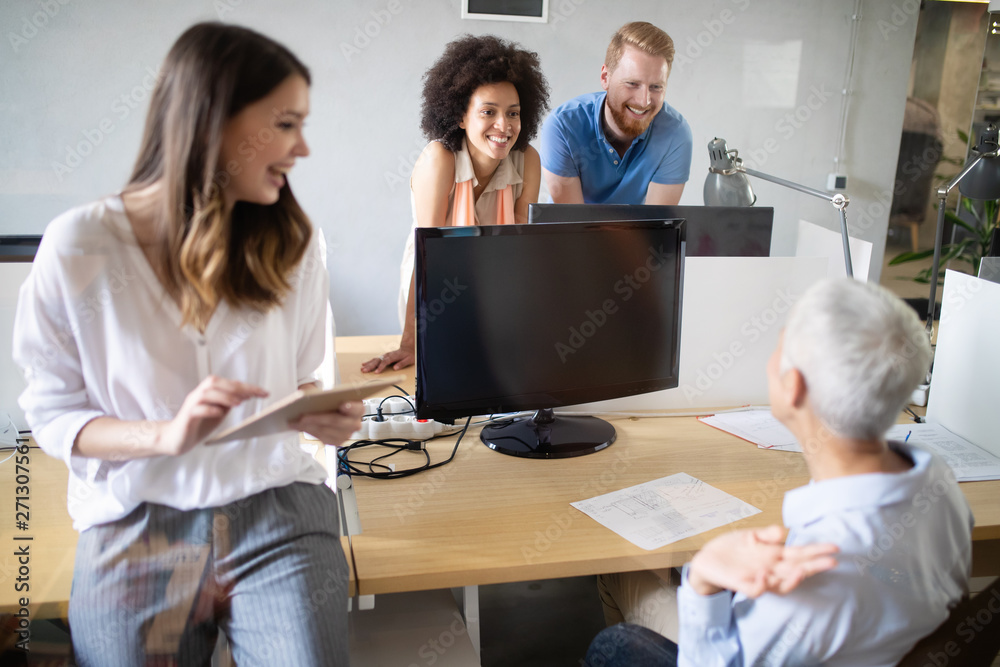 Programmer working in a software developing company office Programmer working in a software developing company office
