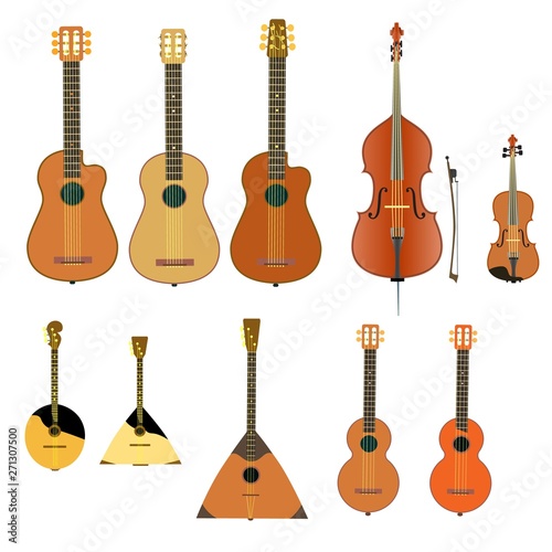Musical instruments. String and stringed musical instruments.
