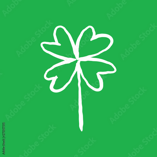 Good luck hand drawn shamrock. Lucky charm doodle.