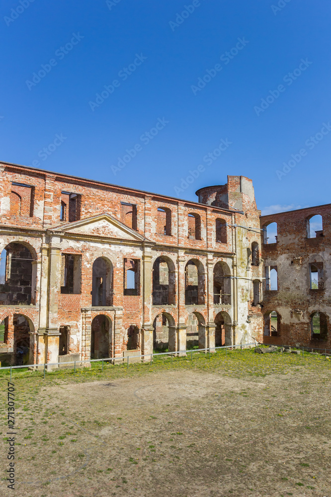 Ruins at the courtyard of the abbey in Dargun, Germany