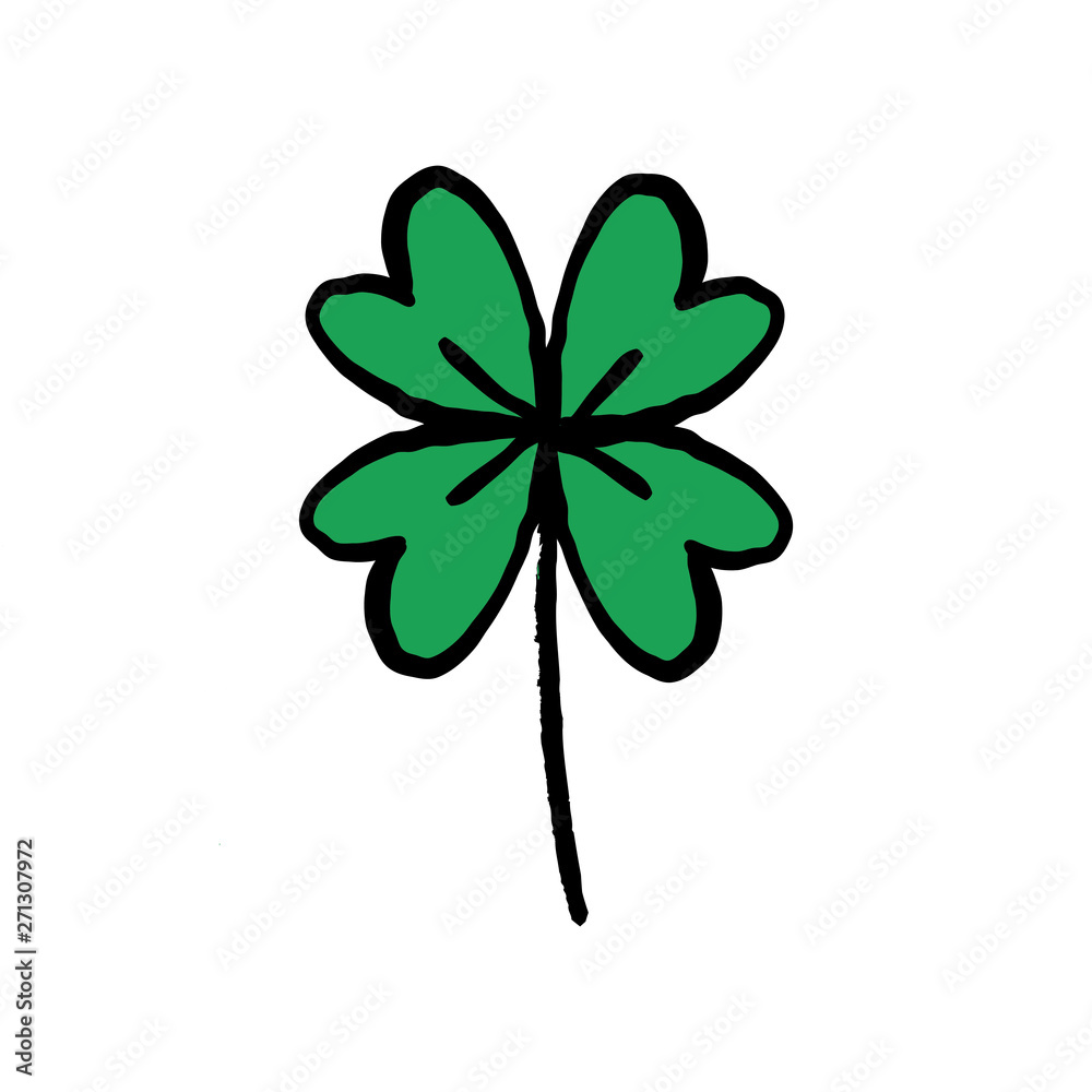 Good luck hand drawn shamrock. Lucky charm doodle. Good luck hand drawn shamrock. Lucky charm doodle.