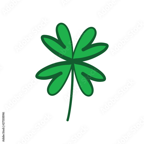 Good luck hand drawn shamrock. Lucky charm doodle.