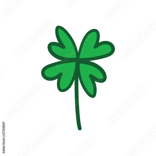 Good luck hand drawn shamrock. Lucky charm doodle.