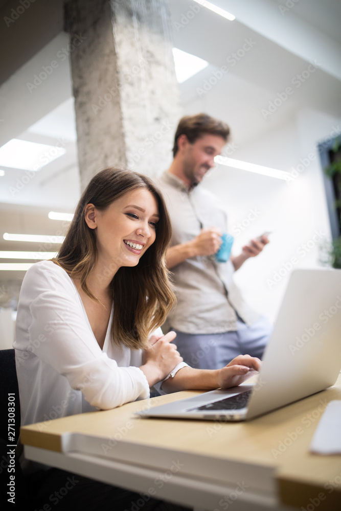 Creative business people working on business project in office Creative business people working on business project in office