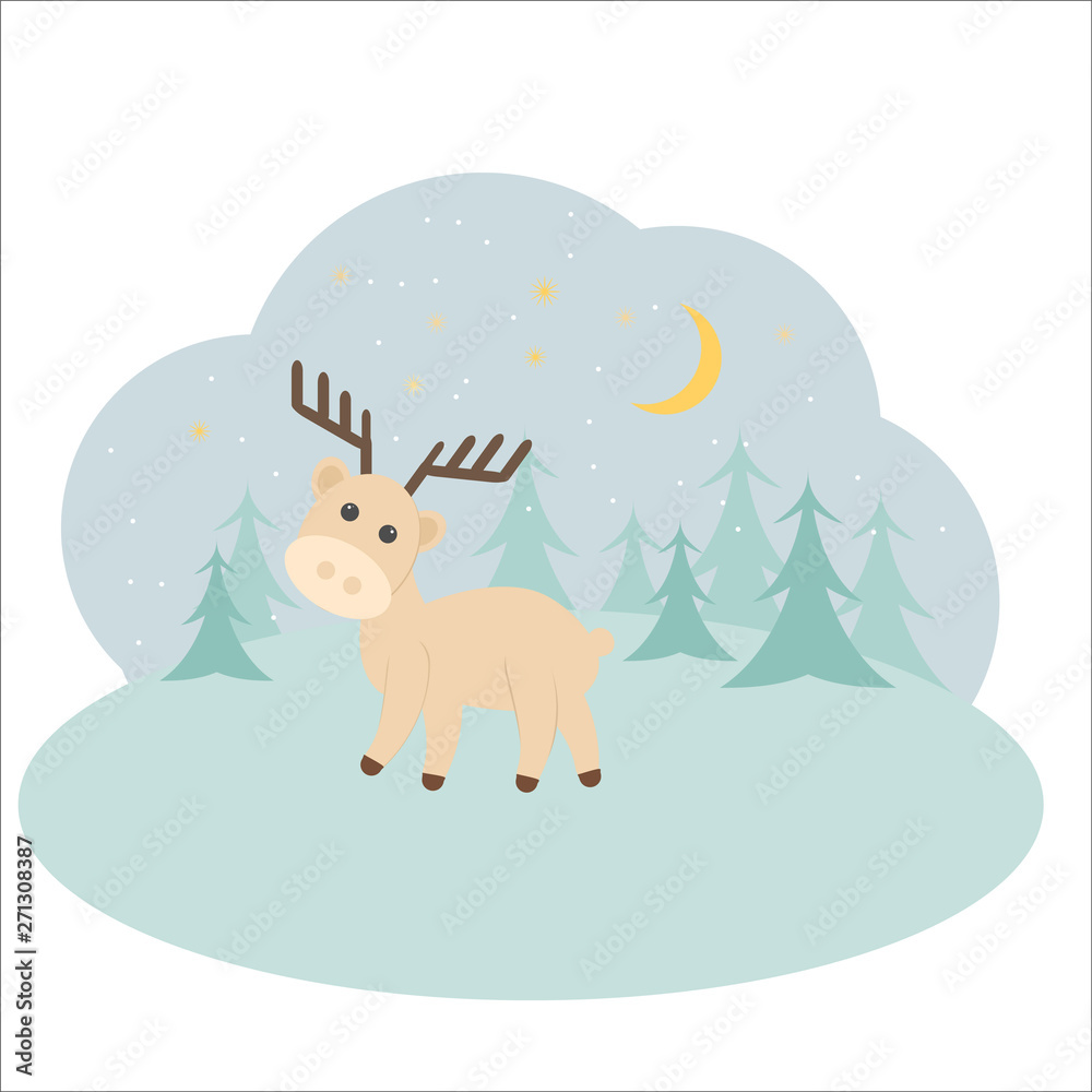 Fototapeta premium a cute cartoon animal deer 