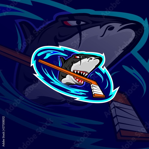 shark hockey team mascot concept