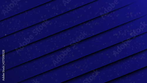 Abstract paper cut style dark blue background with geometry pattern. EPS10, vector and illustration.