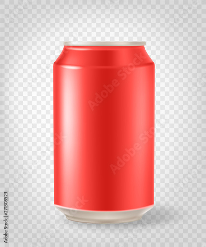 Classic aluminium can layered mockup isolated on transparent background