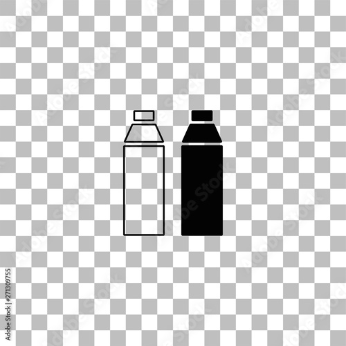 Plastic bottle icon flat