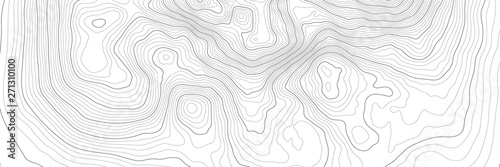 The stylized height of the topographic contour in lines and contours. The concept of a conditional geography scheme and the terrain path. Vector illustration.