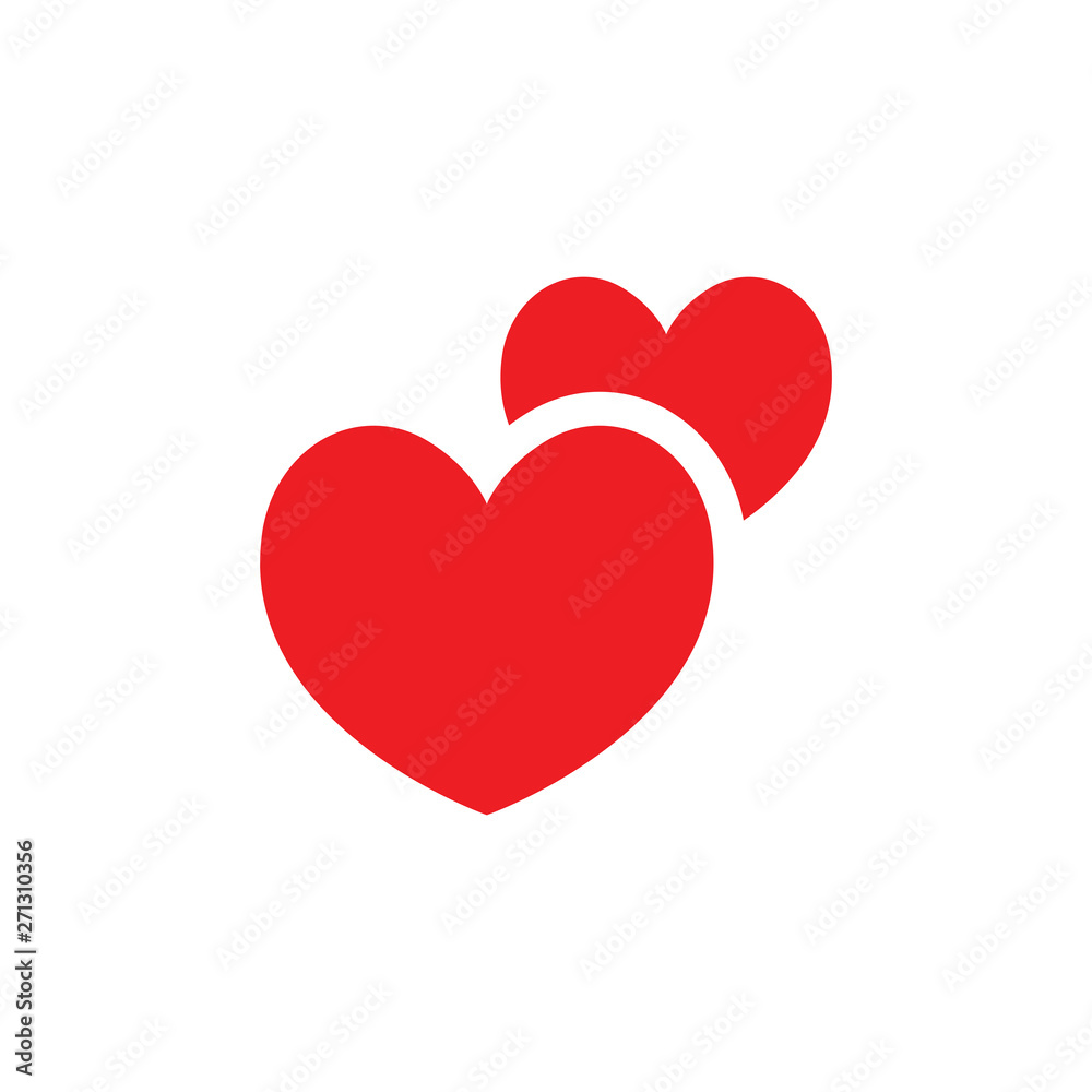 Two hearts vector icon. Double heart symbol of love. Two hearts vector icon. Double heart symbol of love.