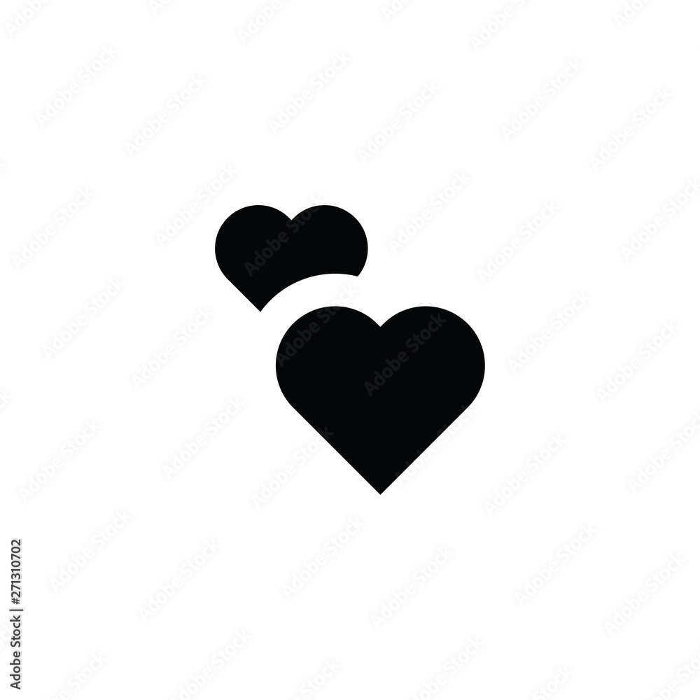 Two hearts vector icon. Double heart symbol of love. Two hearts vector icon. Double heart symbol of love.