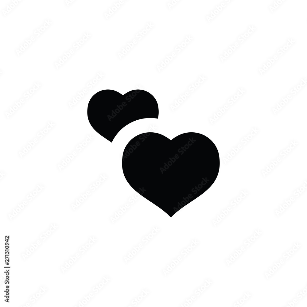 Two hearts vector icon. Double heart symbol of love. Two hearts vector icon. Double heart symbol of love.