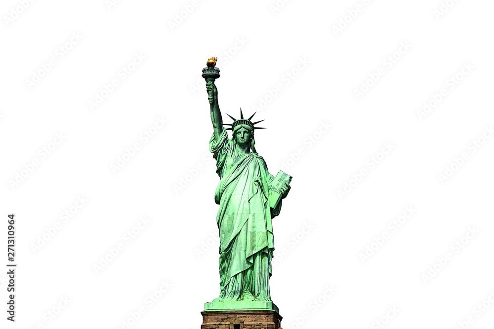 Obraz premium Beautiful view isolated Statue of Liberty. Liberty Island in New York. Harbor in New York. 