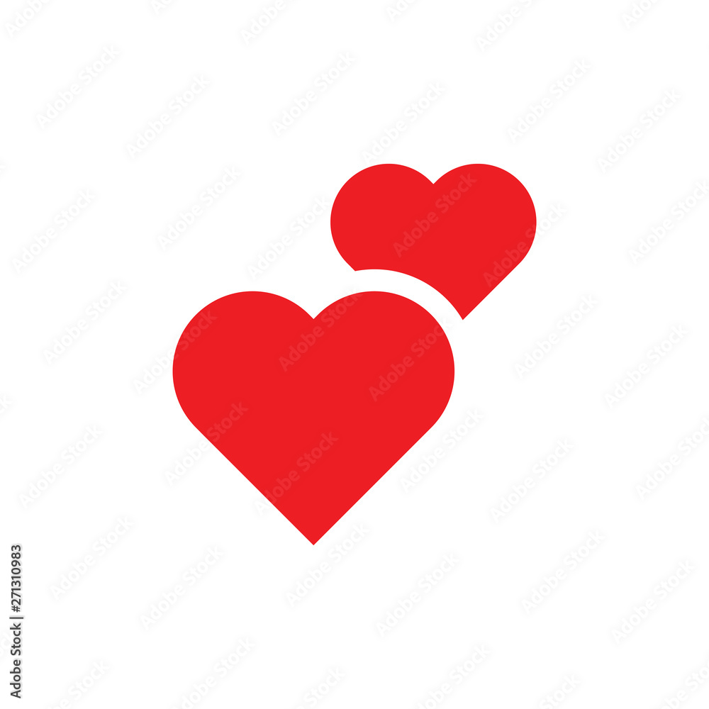 Two hearts vector icon. Double heart symbol of love. Two hearts vector icon. Double heart symbol of love.