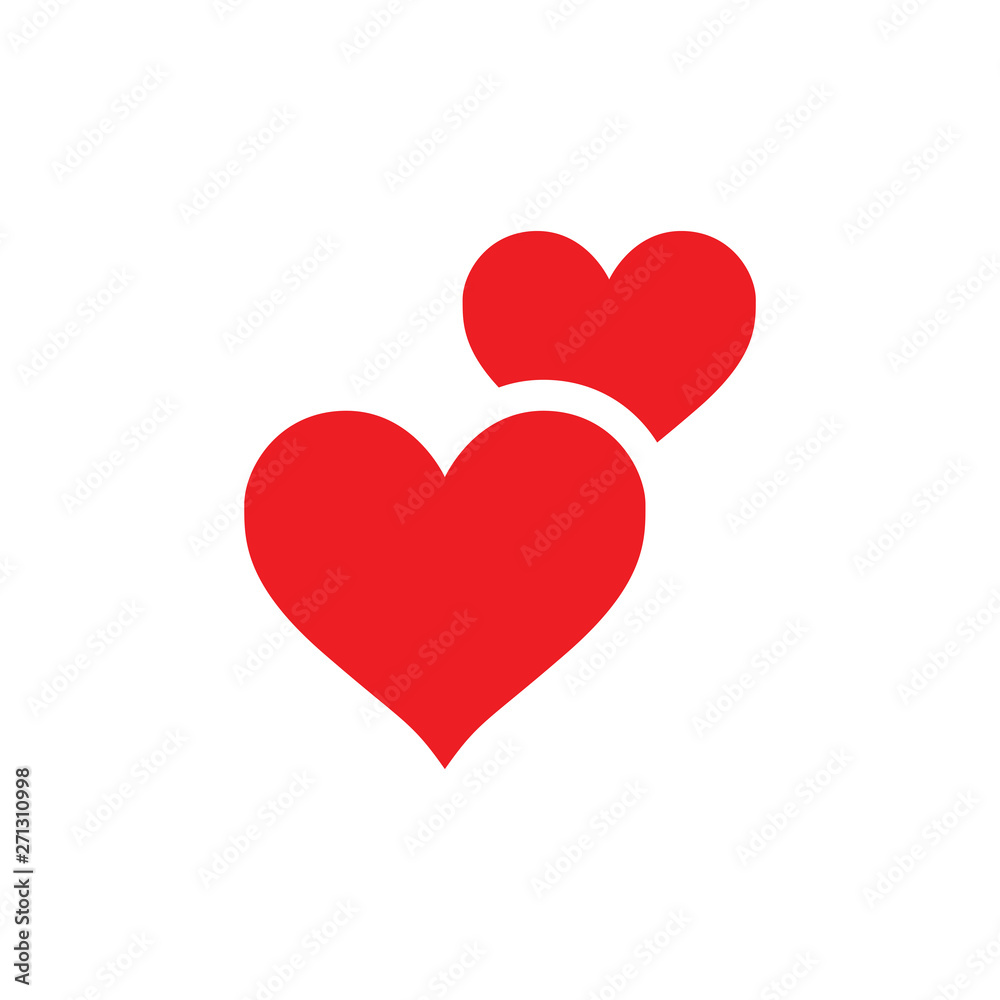 Two hearts vector icon. Double heart symbol of love. Two hearts vector icon. Double heart symbol of love.