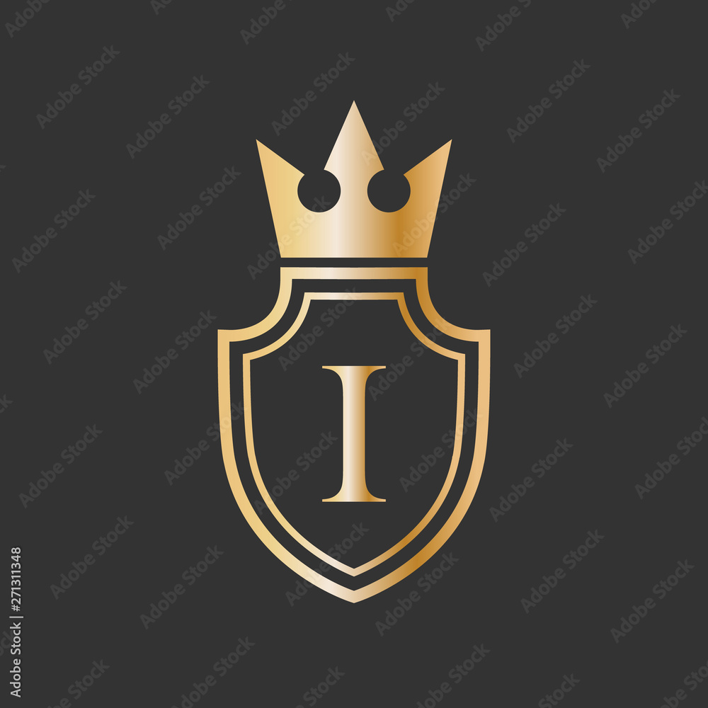 vector illustration shield crown and letter icon logo design vector illustration shield crown and letter icon logo design
