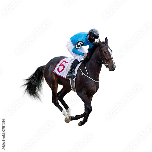 horse jockey race track isolated on white background