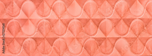 bathroom and kitchen tile with orange abstract geometric mosaic pattern