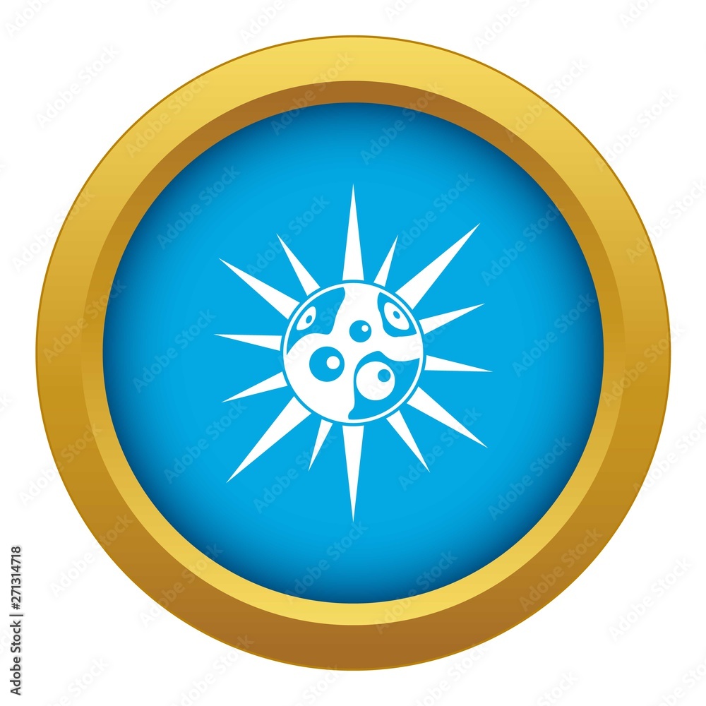 Round cell virus icon blue vector isolated on white background for any design Round cell virus icon blue vector isolated on white background for any design