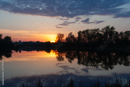 sunset over lake