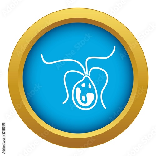 Bacterial cell icon blue vector isolated on white background for any design