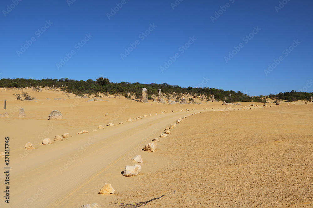 Path through the Pinnacles Desert in Western Australia Path through the Pinnacles Desert in Western Australia