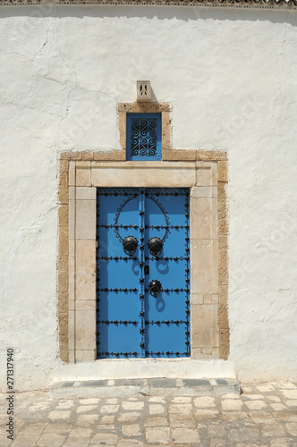 tradition mediterranean blue wooden door