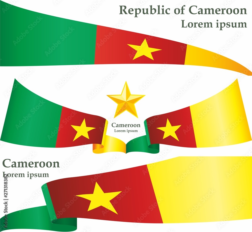Flag of Cameroon, Republic of Cameroon. Template for award design, an ...