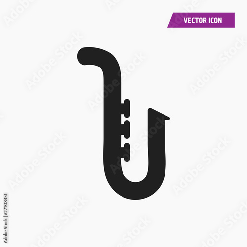Black Saxophone Icon, musical instrument. 