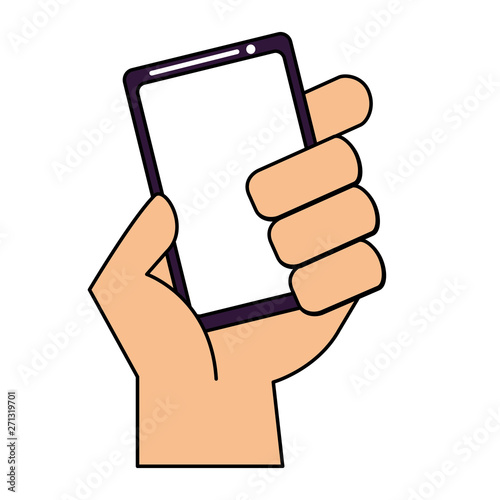 hand holding smartphone device