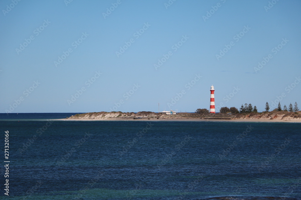 View to Moore Point Lighthouse in Geraldton, Australia Western Australia
