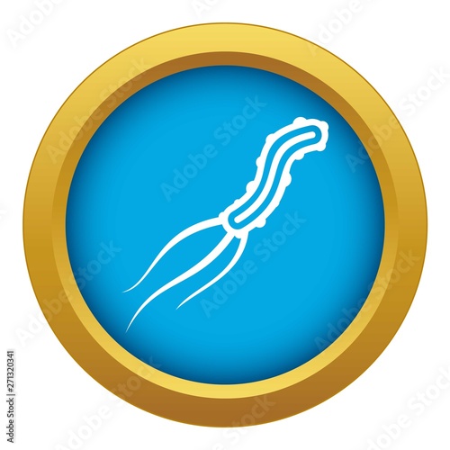 Dangerous virus icon blue vector isolated on white background for any design