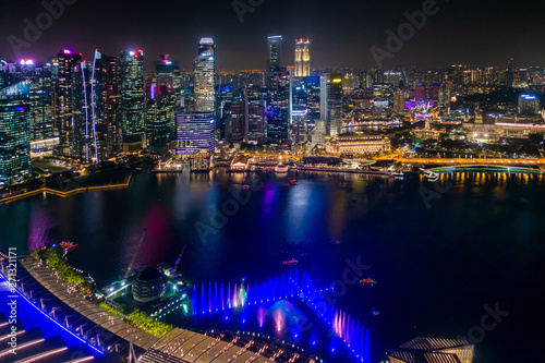 Singapore. View of the skyline at night. © foto-select