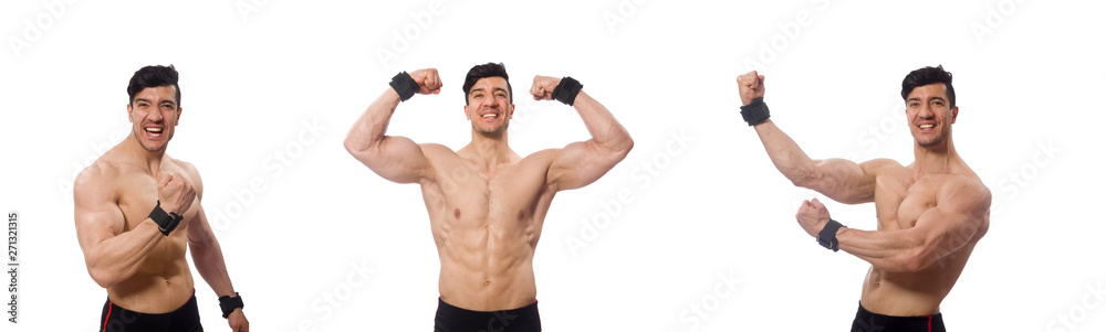 Muscular man isolated on the white background