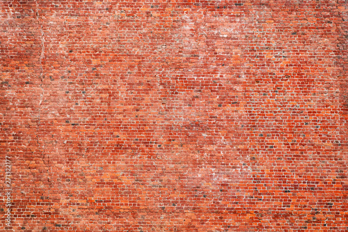 Large red rough brick wall texture