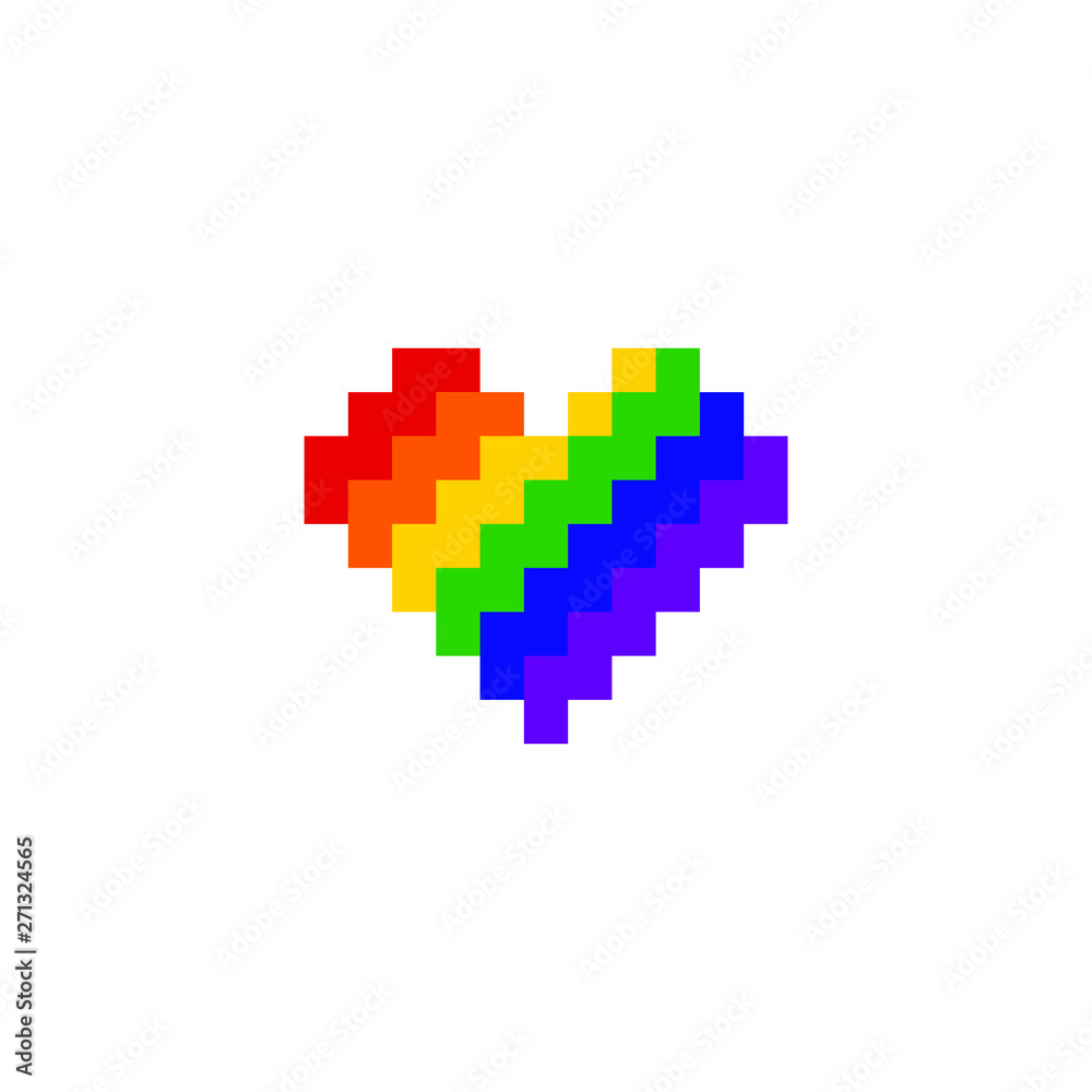 Fototapeta premium Rainbow Heart Flag Colored LGBT Pride for Lesbian Gay Bisexual and Transgender Design Element
