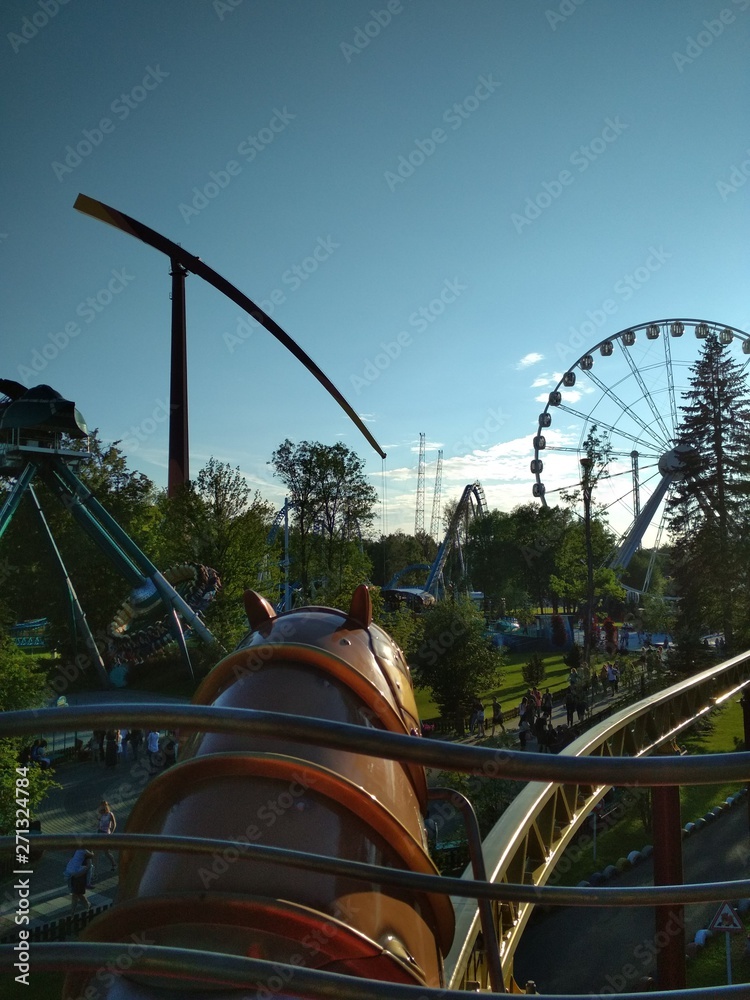 view of the amusement Park from the height view of the amusement Park from the height
