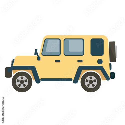 yellow car suv on white background
