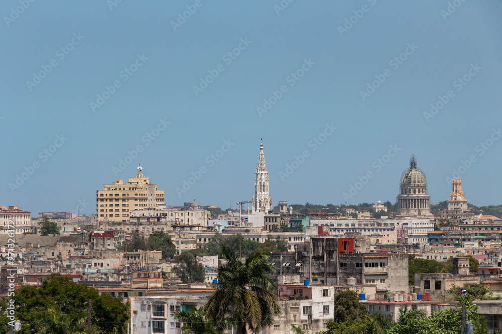 Cityscape over Havana, Cuba.