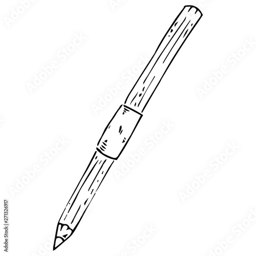 Pencil icon. Vector illustration of clerical pencil. Hand drawn drawing and drawing tool.