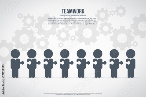 Teamwork. Business teamwork and partnership concept vector symbol. Idea of cooperation and collaboration.