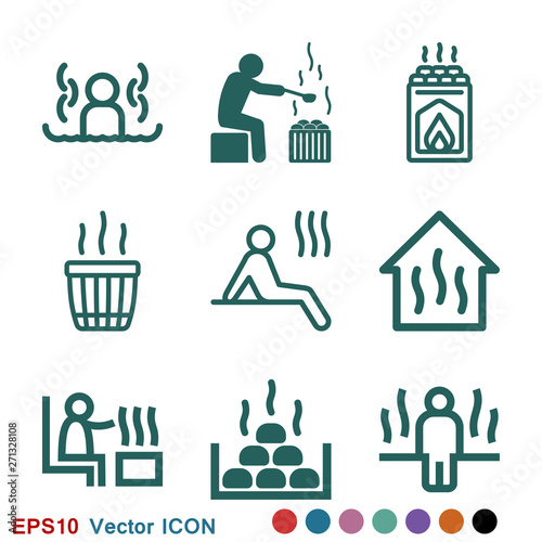 Sauna icon vector sign symbol for design