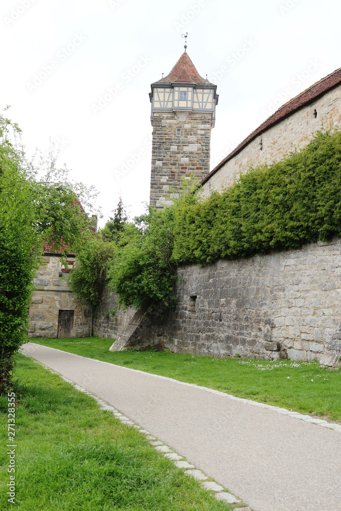 A tower in Rothenburg ob der Tauber, Germany